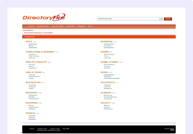 A powerful platform for discovering and submitting high-quality web directories. Whether you're looking to enhance your online presence, grow your traffic, or find niche directories, DirectoryFire.com connects you to the best opportunities. Ignite your digital strategy with our curated directory listings